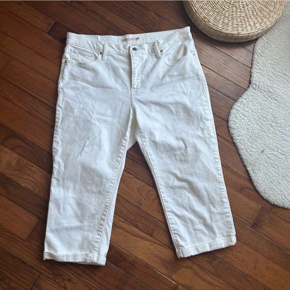 LEVIS 311 WHITE SHAPING SKINNY CAPRI WOMEN'S JEANS PLUS SIZE 16 - Picture 2 of 7